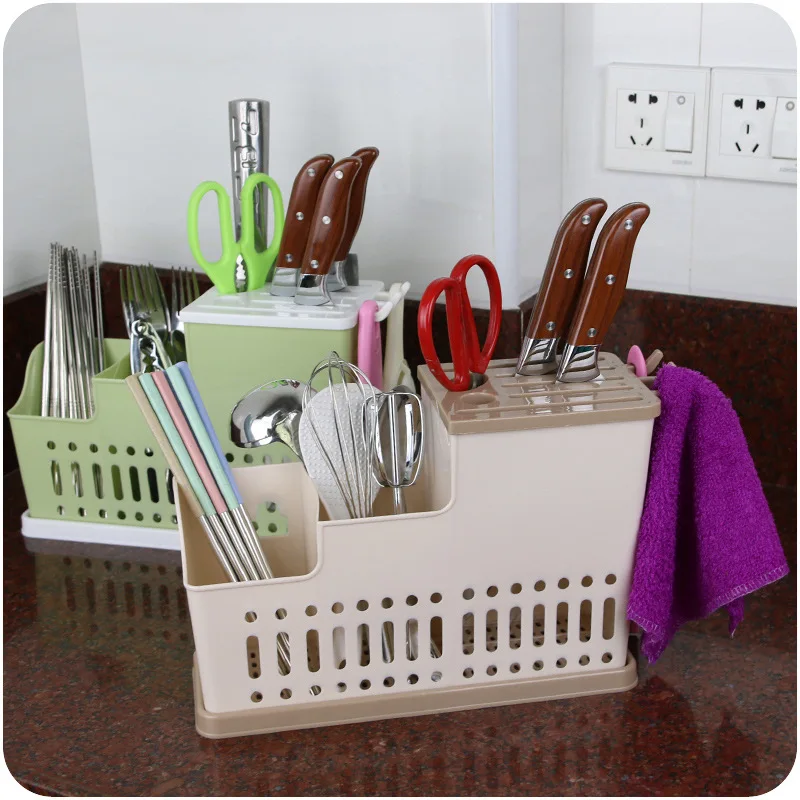 Многофункциональный держатель для ножей пластиковый блок разделительная сетка