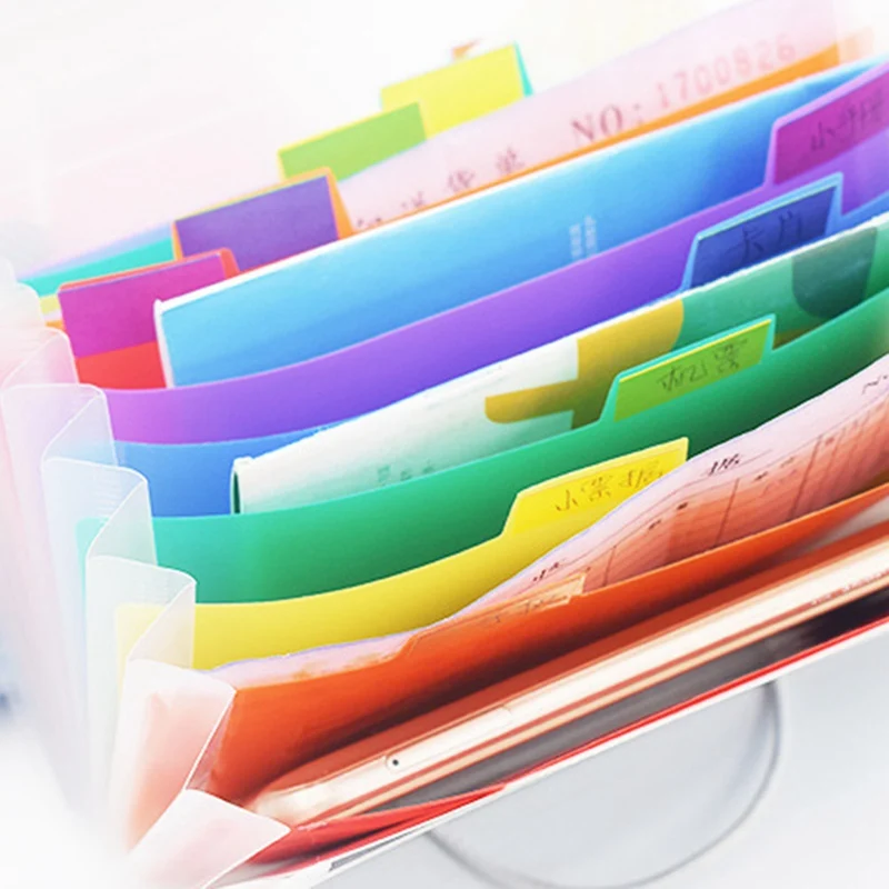 13 Pockets Organ Protable A6 Rainbow Expanding File Folder Office Organizer Document Holder Bag Bills Storage Box 1PC images - 6