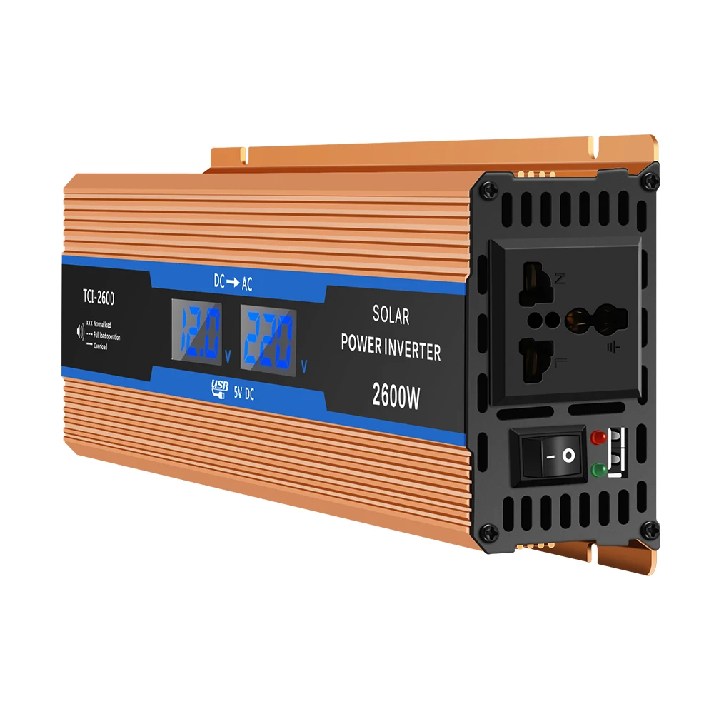 Car Inverter 2600 W DC 12 V To AC 220 V Power Inverter Charger Converter Reverse Polarity Protection Vehicle Power Supply Switch