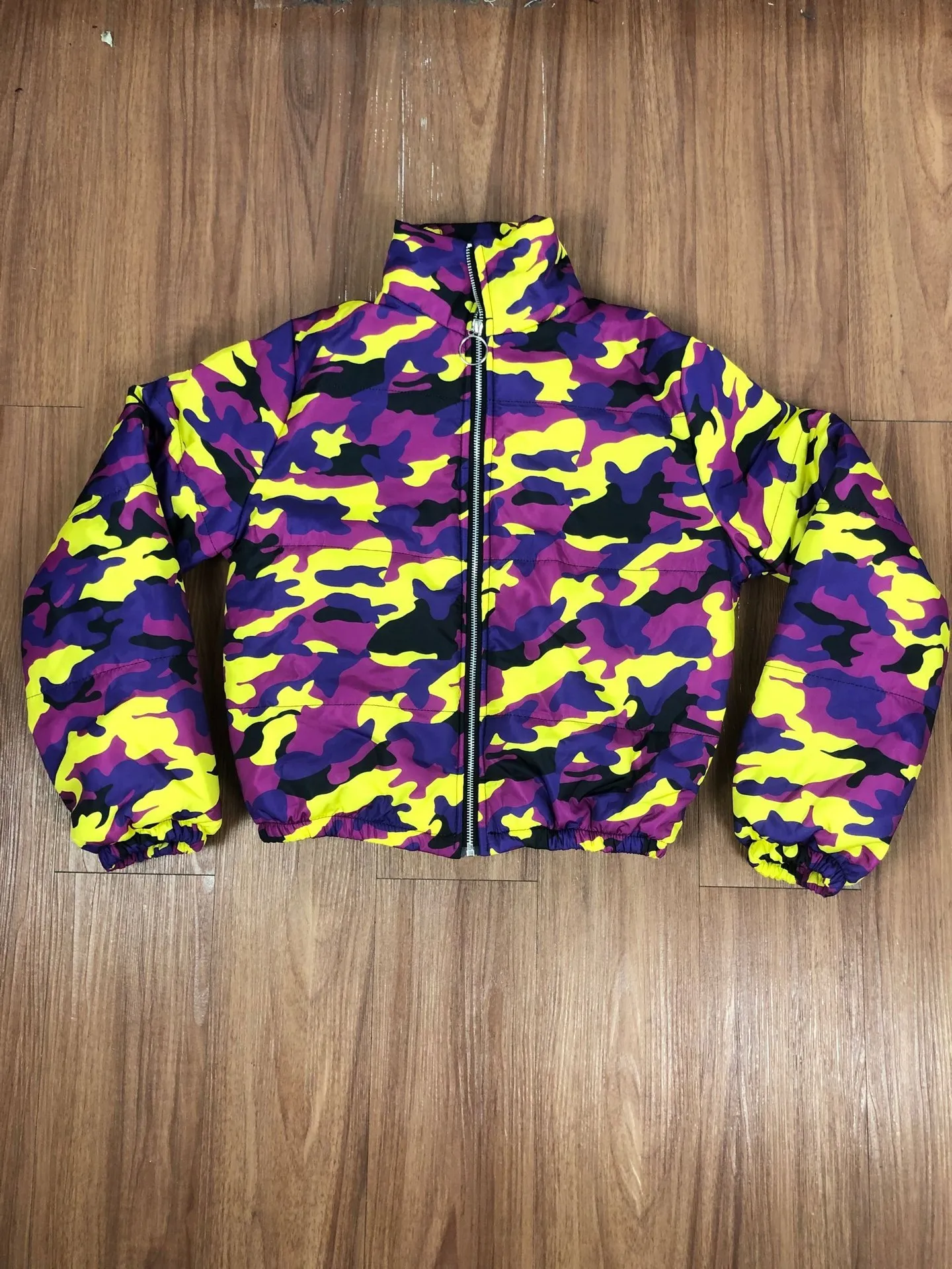 Winter 2021 Women's Camouflage Stand Collar Parkas Puffer Jacket Cotton Padded Bubble Coat Women's Parkas Winter Warm