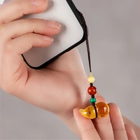 original natural beeswax mobile phone chain fulu gourd u disk pendant personalized creative gift unisex keychain phone charm