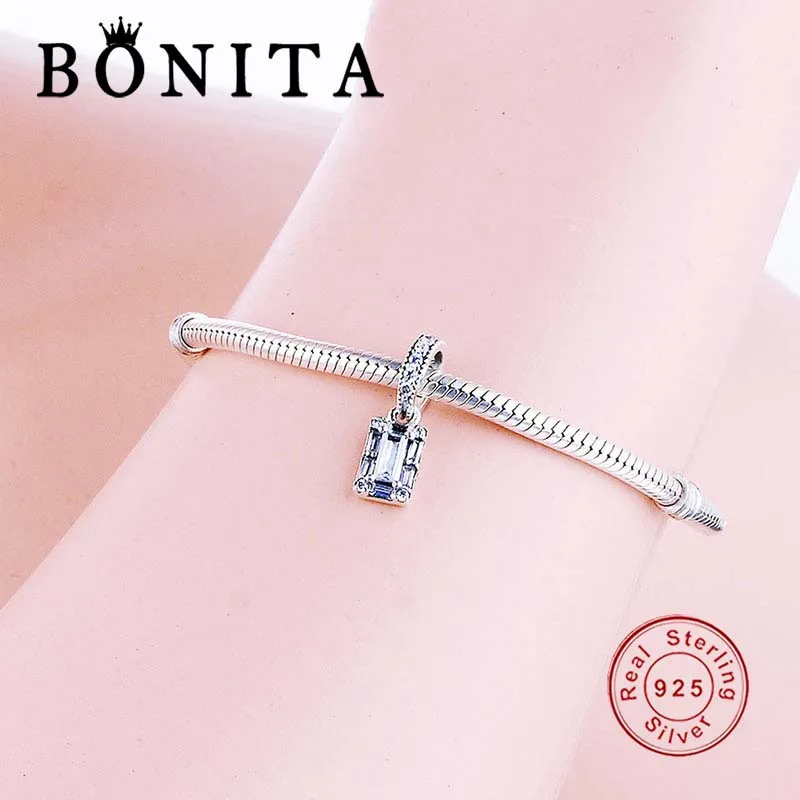 Оригинал Стерлинговое Серебро 925 пробы прозрачный кубик льда подвеска шарм