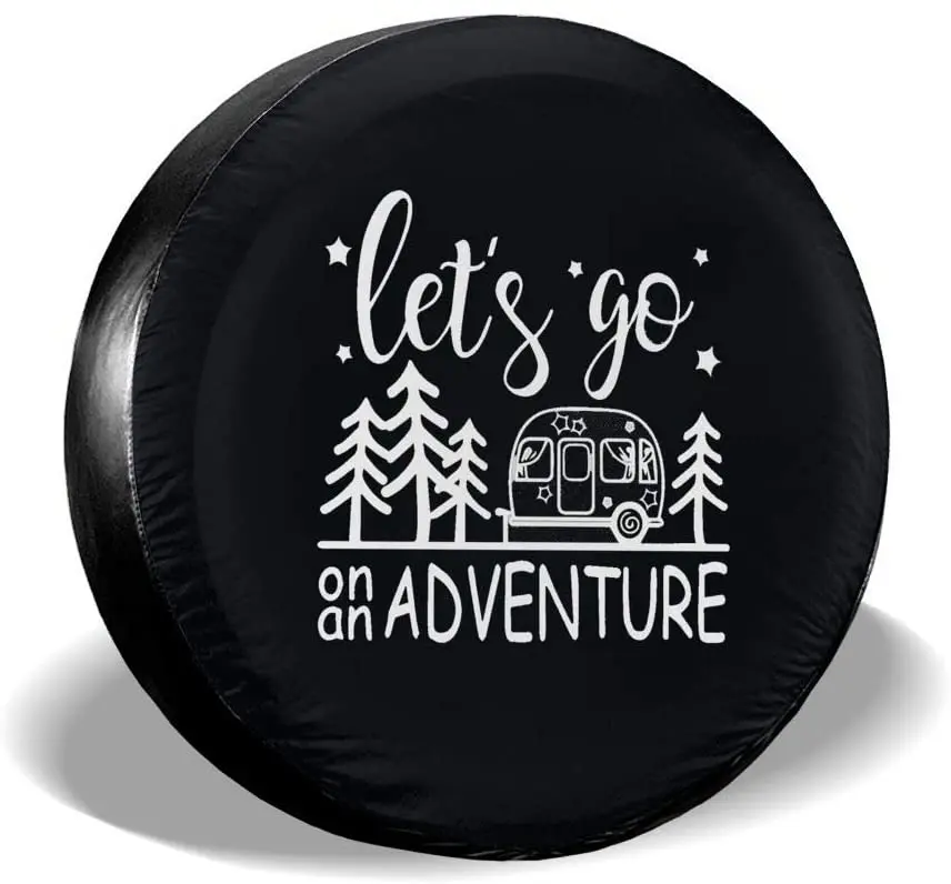 

MSGUIDE Spare Tire Cover Let's Go On an Adventure Awaits Wheel Tire Covers Fit for Car, Trailer,