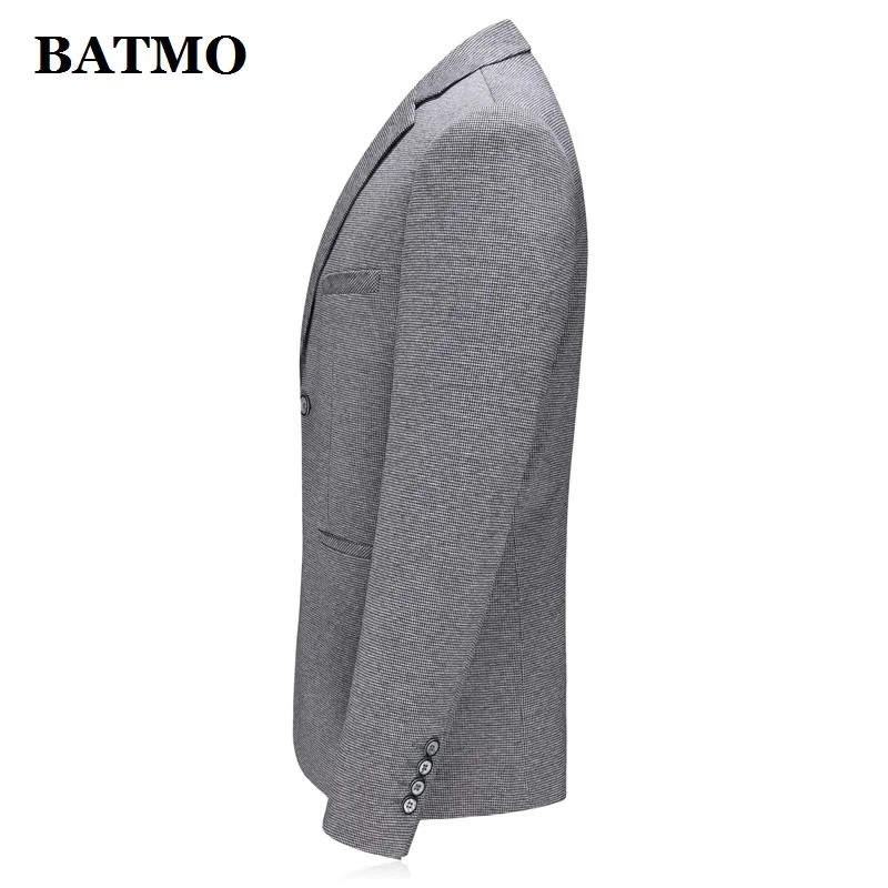 BATMO 2020 Новое поступление весенний клетчатый Повседневный серый мужской блейзер