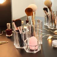 transparent cosmetic storage box makeup brush lipstick cosmetic organizer make up tools pen holder rack