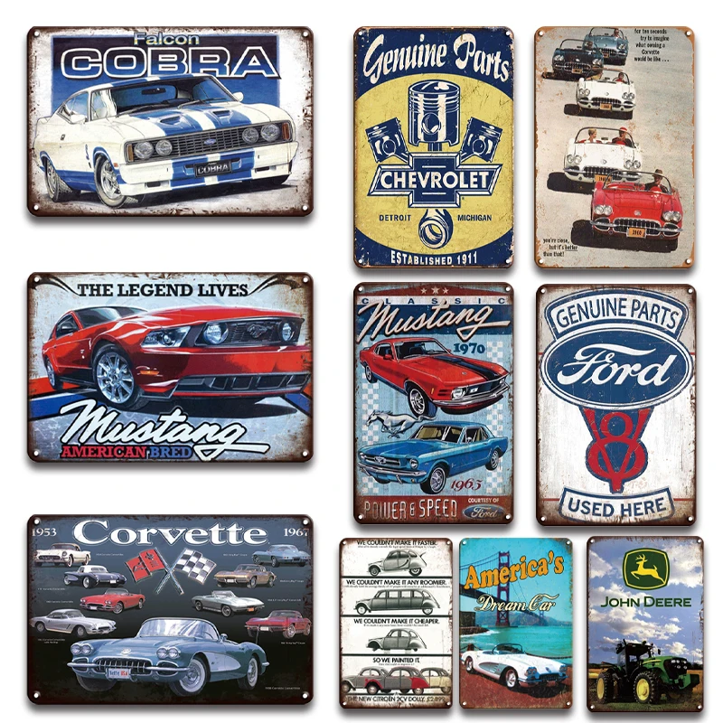 Мышечный автомобиль винтажные металлические жестяные знаки для дома гаража