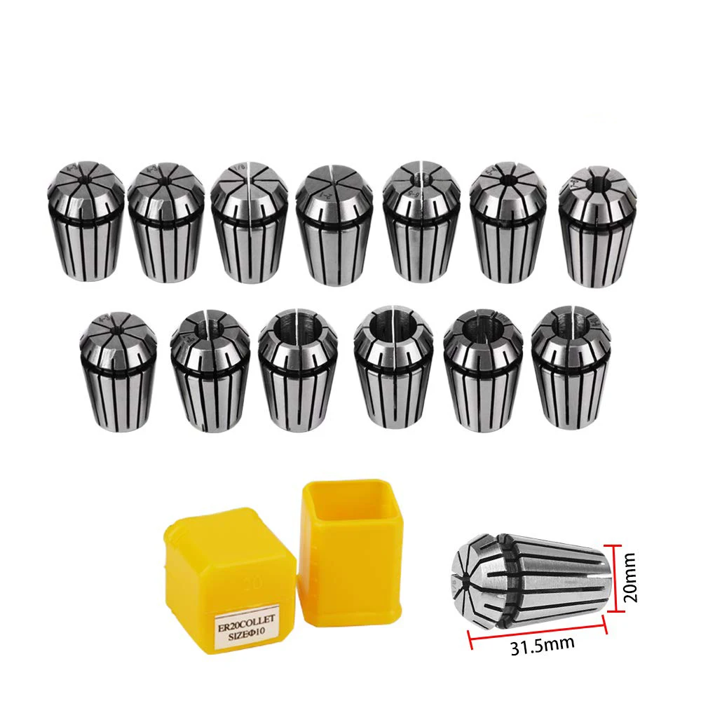 

1 pc high Precision 0.008 1/2 1/4 1/8 and 1-13mm ER20 collet Spring Collet CNC Milling Lathe Tool ER20 Spring Collet Chuck