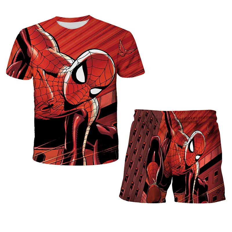 

Selling New Mrvel-Spidermn T-shirt Set Children's Top + Pants 2-Piece Set of Summer Fashion Casual Clothing Set for Boys Girls