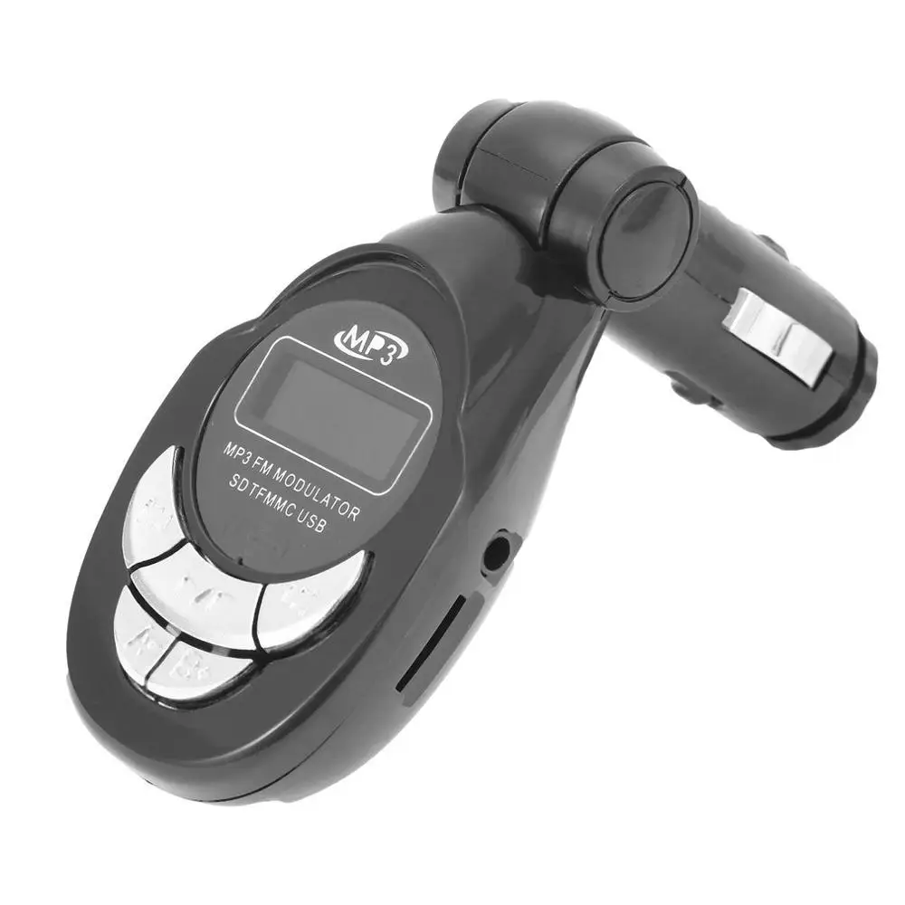 4 in1 LCD Auto Car MP3 Player Wireless FM Transmitter Modulator with USB CD MMC Remote Kit Black With Control | Электроника