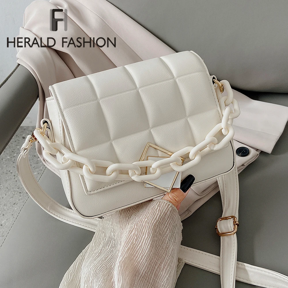 

Weave Chain Small Crossbody Bags for Women 2021 Luxury Quality Pu Leather Shoulder Bag Female Trend Design Handbags and Purse
