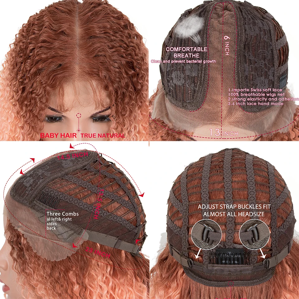 Длинный кудрявый вьющийся парик 28 дюймов с синтетическим кружевом спереди