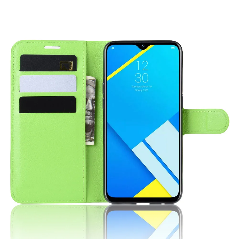 Чехол-книжка для OPPO Realme C2 кожаный с отделением карт и подставкой | Мобильные