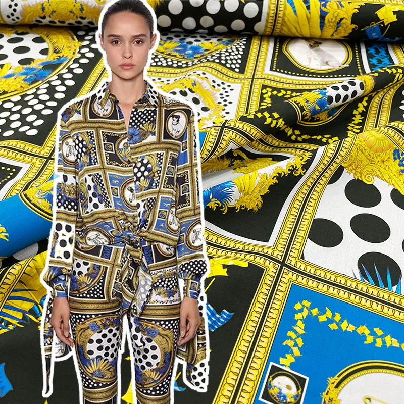 

Барокко, европейский бренд, цифровая печать, чистый хлопок, длинная Штапельная хлопчатобумажная одежда, обычная хлопчатобумажная ткань на ...