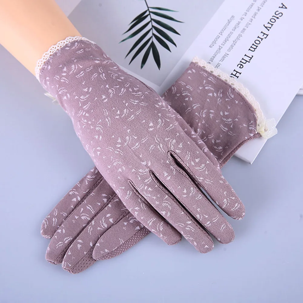 

Floral Women Breathable Anti Skid Sun Protection Touch Screen Outdoor Gloves Gloves Anti Skid Sun Gloves glove Gloves Anti Skid
