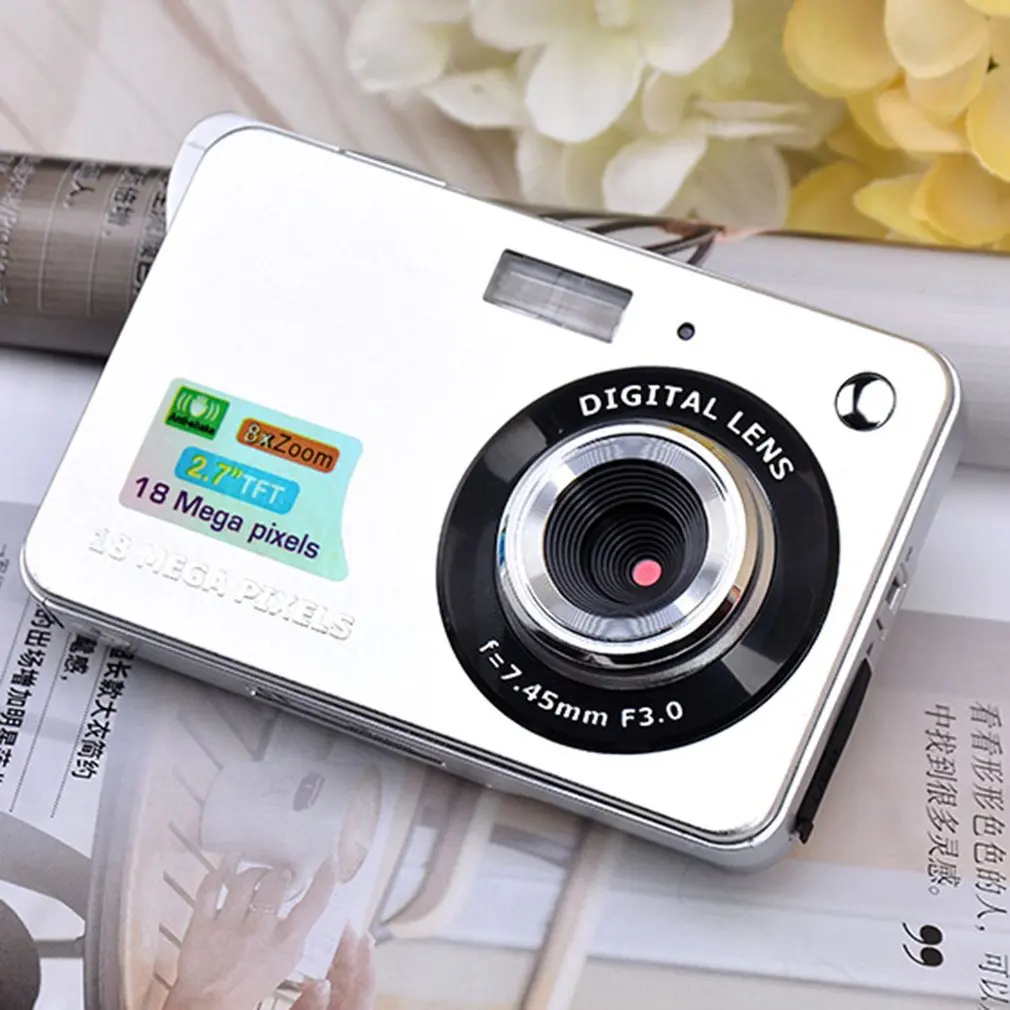 2 7 дюймов TFT ЖК-дисплей 18MP 720P 8x зум HD Цифровая камера Анти-встряхивание