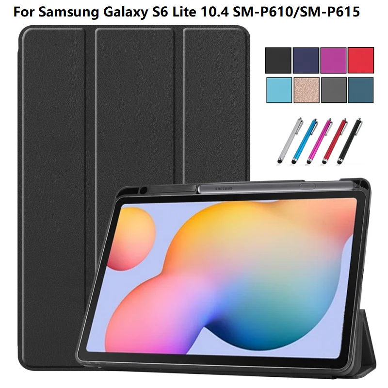 Чехол для Samsung Galaxy Tab S6 Lite с держателем карандашей искусственная кожа чехол