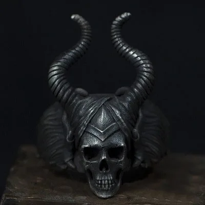 Мужское байкерское кольцо с черепом OSR290 уникальное готическое из нержавеющей