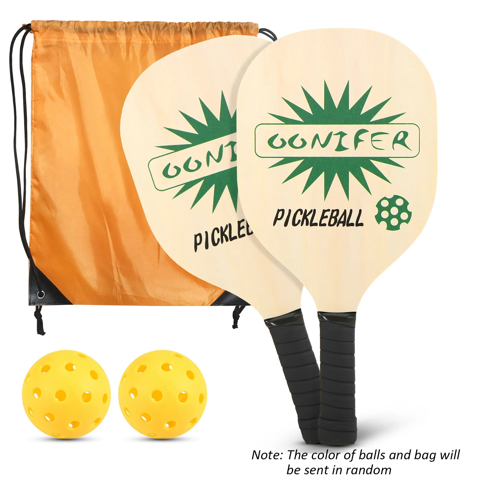 

Wood Pickleball Paddle Set Light Weight Pickleball Paddles with Carry Bag Pickleball Rackets with Ergonomic Cushion Grip 2 Balls