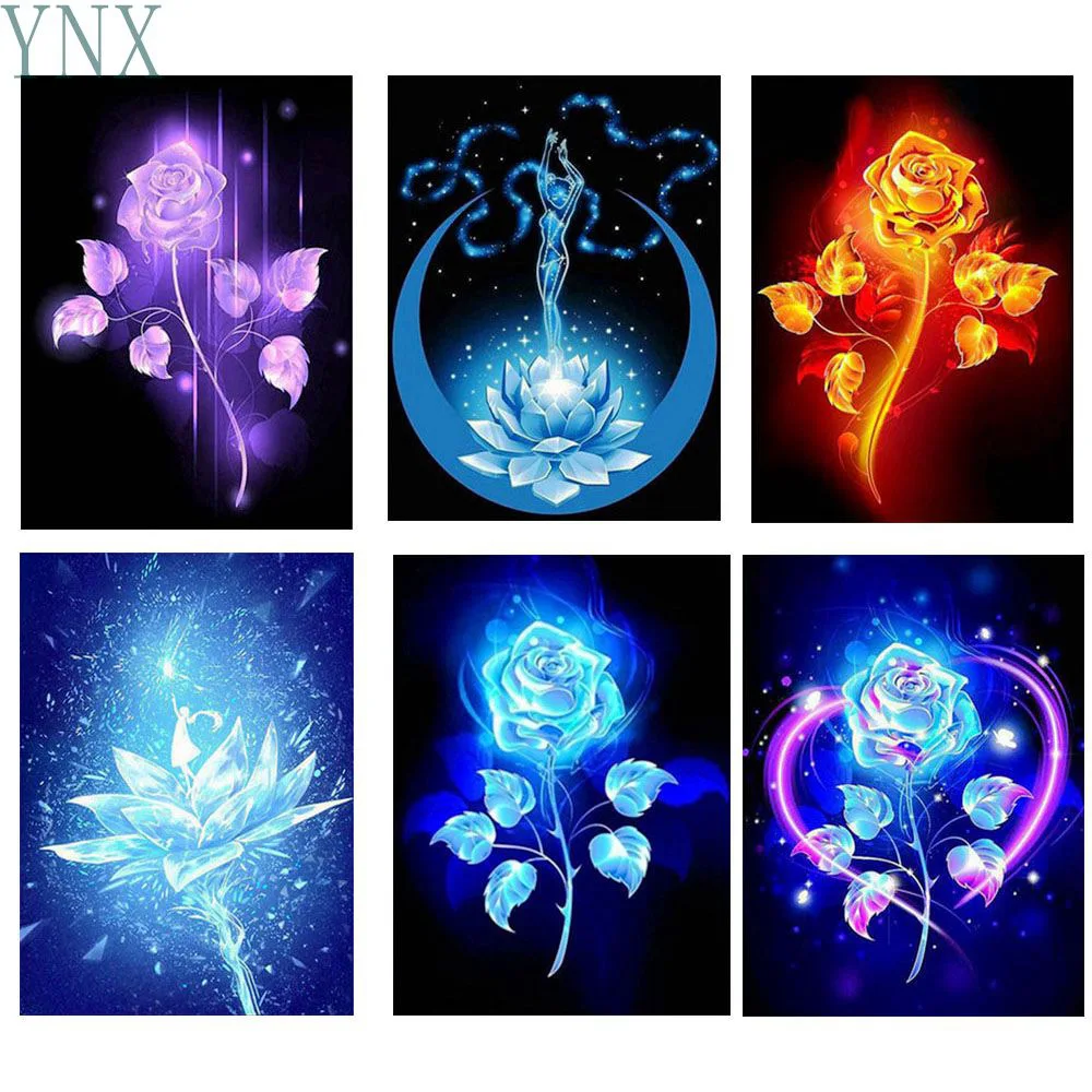 

YNX New Year Gifts Handicrafts Paste Diamond Embroidery Full Square Diamond Painting 5D DIY Rose Cross Stitch Home Decoration