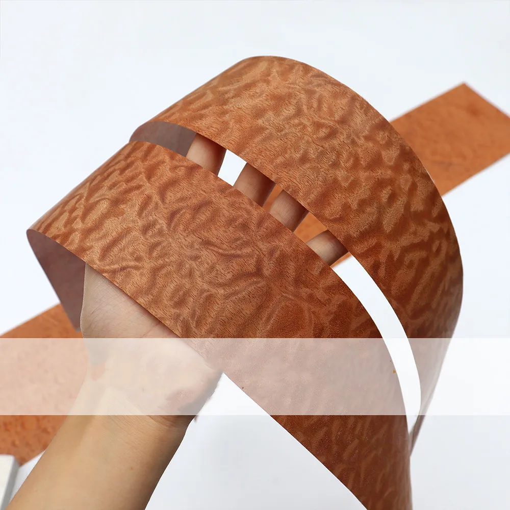 about 5cm x 1.06m 2x натуральный подлинный Sapele Pommele шпон декоративный нарезной шпон для мебели - Цвет: about 5cm x 1.06m