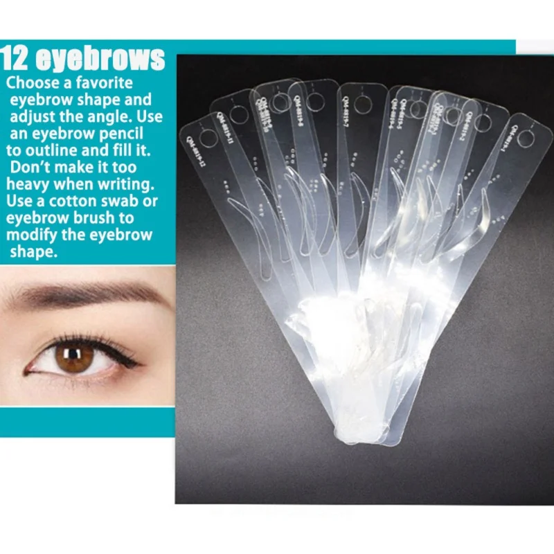 12 шт./компл. трафарет для бровей с разными узорами головным убором ремешок сделай