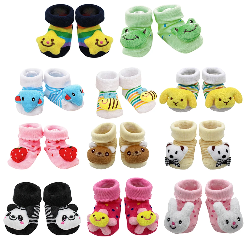 

1 Pair 3D Baby Socks Floor Non-slip Cotton Cartoon Doll Socks for Kids Baby Girls Boys Soft Cute Boots Newborn Infant Socks 2021