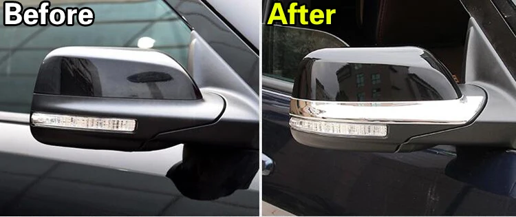 ABS хромированное зеркало для стайлинга автомобиля накладка на заднего вида 2