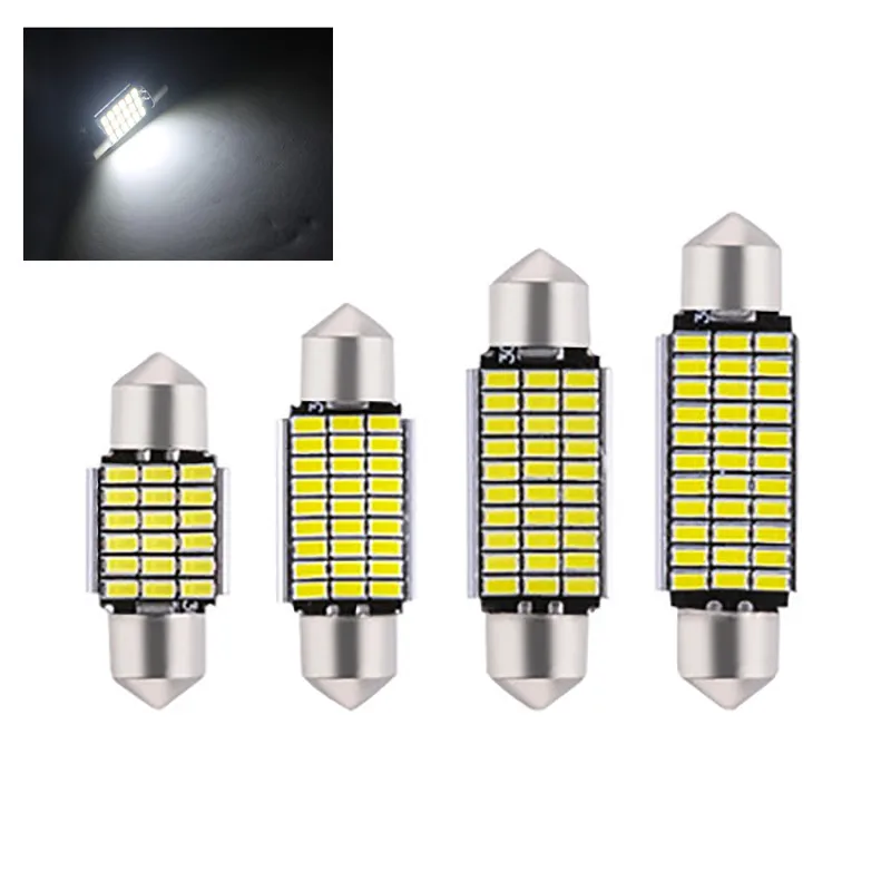 DXZ 2 шт. 31 мм 36 мм/39 мм/41 мм C5W C10W 18 27 30 33 SMD 3014 Светодиодный гирлянда светильник CANBUS без ошибок авто интерьер купола лампы