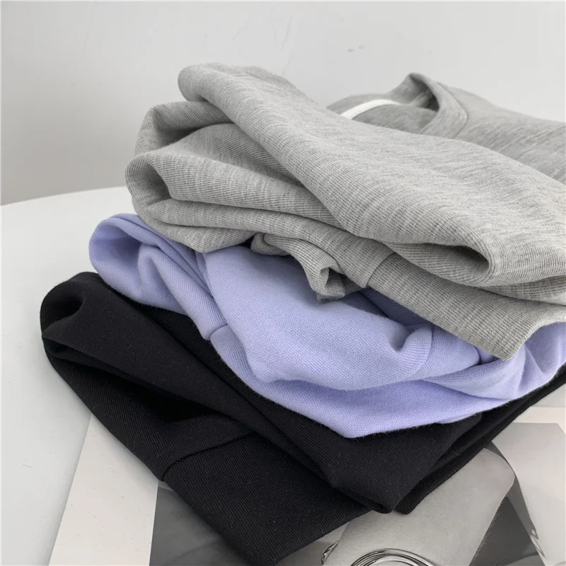 

Sleeve Design round Neck Sweater Women's Color Beautiful Light Purple Loose Casual Bandage Dress Long Sleeve Top Coat