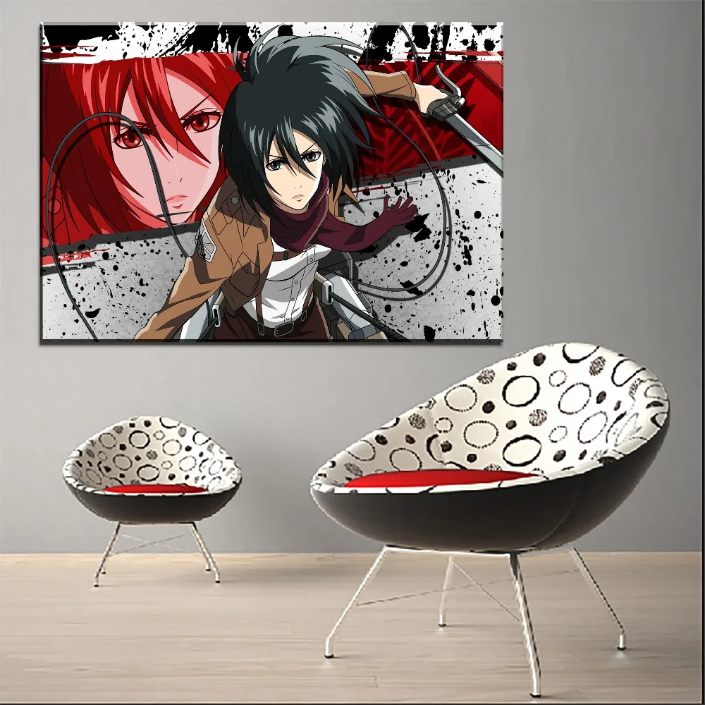 3 Панели аниме атака на Титанов Микаса Акерман печать постеры холст картины