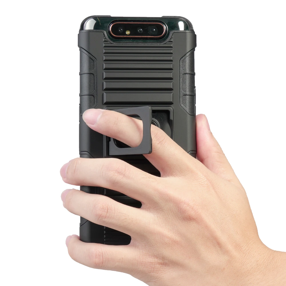 

Multi-layer heavy duty protector robot holster phone case for samsung galaxy A80