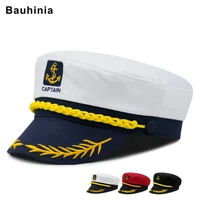bauhinia wheat ear embroidery captain hat short brim men and women british student hat flat cap retro navy hat