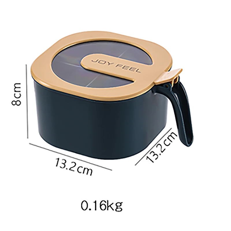 

Home Kitchen Portable Four-In-One Plastic Seasoning Box Combination Set with Transparent Cover Spoon Salt Sugar Pepper Spice Jar