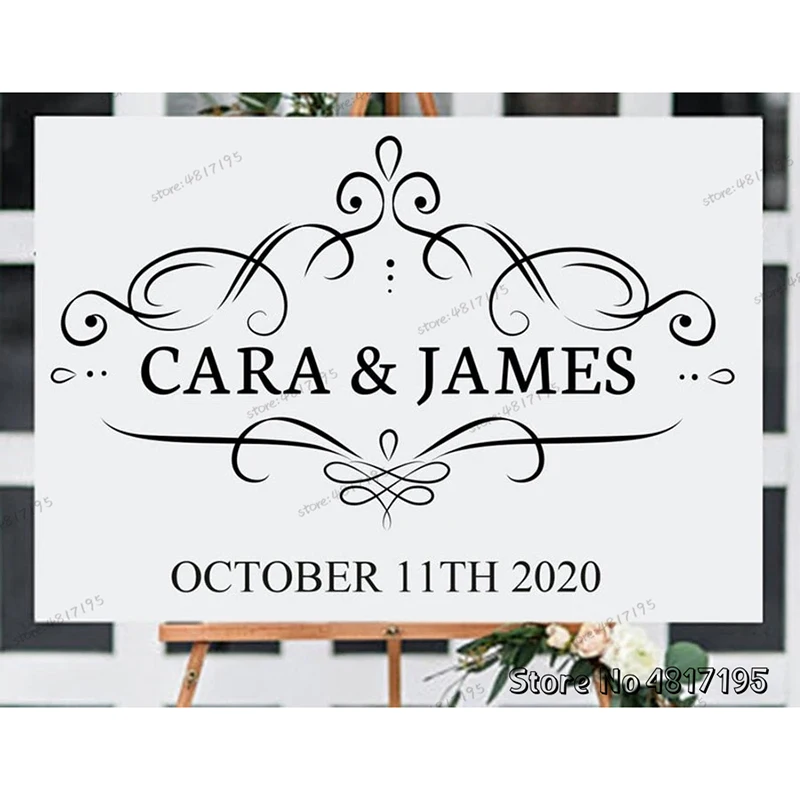 Свадебная настенная наклейка персональный художественный дизайн свадебная на