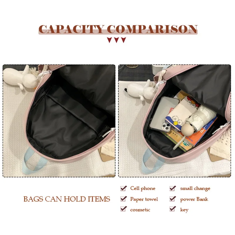 

Waterproof Girl Harajuku Backpack Kawaii Nylon Women Cute School Bag Lady College Student Backpack Pin Badge Female Book Bag New