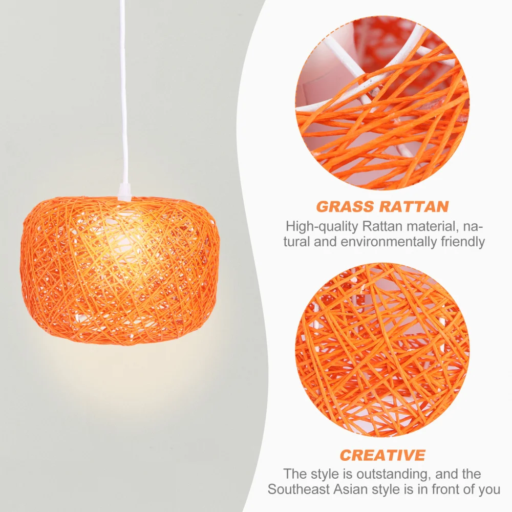 

1 Set Rattan Woven Light Ceiling Lamp Chinese Style Hanging Lamp (with Light)