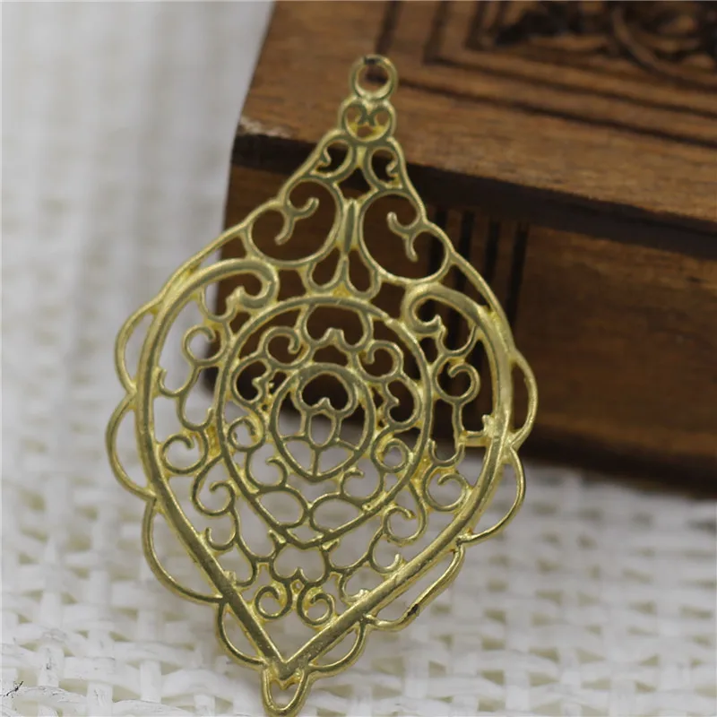 20 шт. Латунные Литые филигранные Цветочные Подвески подвески соединители