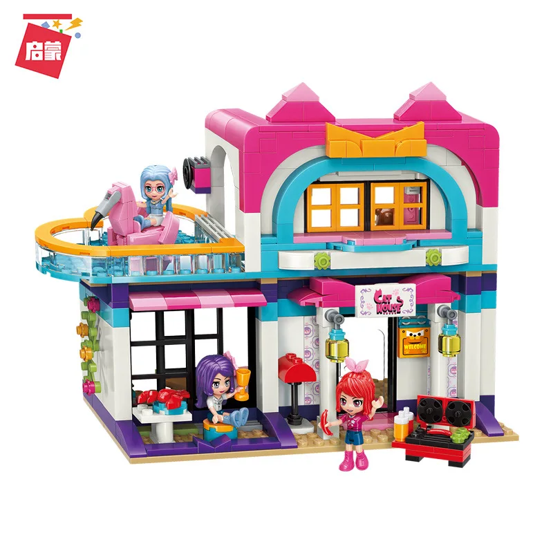 

447Pcs Building Blocks 2030 Music Party Villa Model Girl Small Particles Put Together Assembling Toy Gifts