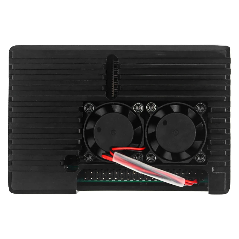 

New Black CNC Aluminum Alloy Case Enclosure Shell Cover for Raspberry Pi 4 2510 Dual Cooling Fan for Raspberry Pi 4