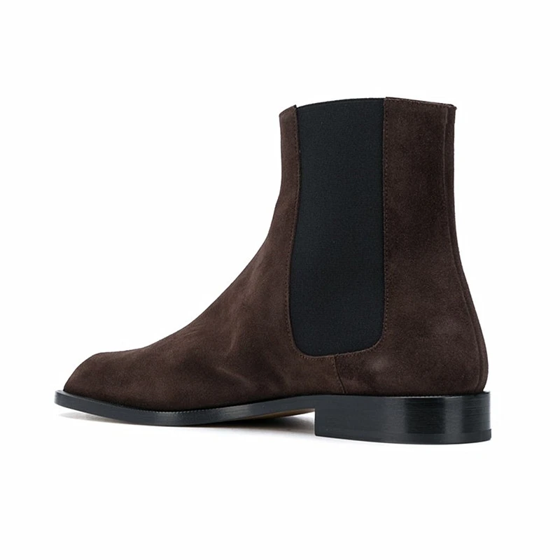 Ботинки Челси мужские из натуральной коровьей кожи с квадратным носком ручной