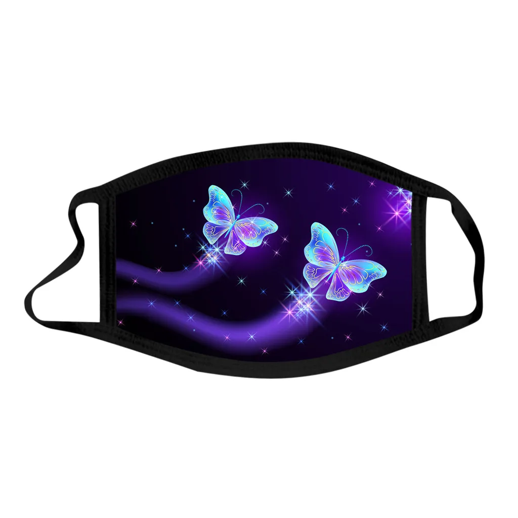 

1pc Butterfly Print Mouth Mask Mascarillas For Dust Protection Cycling Face Mask Washable Facemask Earloop Mask mondkapjes