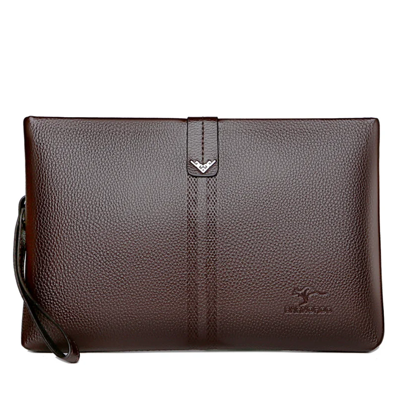 Роскошный брендовый длинный мужской кошелек на двойной молнии с карманом для