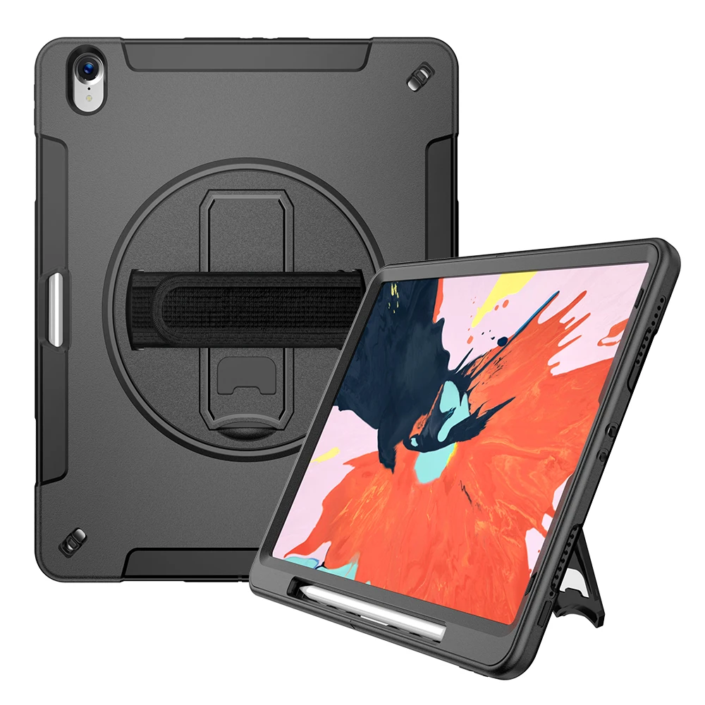 Чехол-накладка для планшета iPad Pro 12,9 дюйма 3-го поколения с держателем карандаша и поворотом на 360, ручной аксессуар для ремня FTLBX