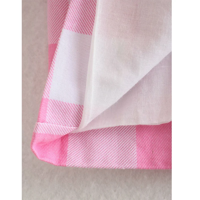 

Chic Plaid Pink Woman Blazer Streetwear Casual Turn Down Collar Pocket Long Sleeve Fashion Top Female Gigh Quality Coat