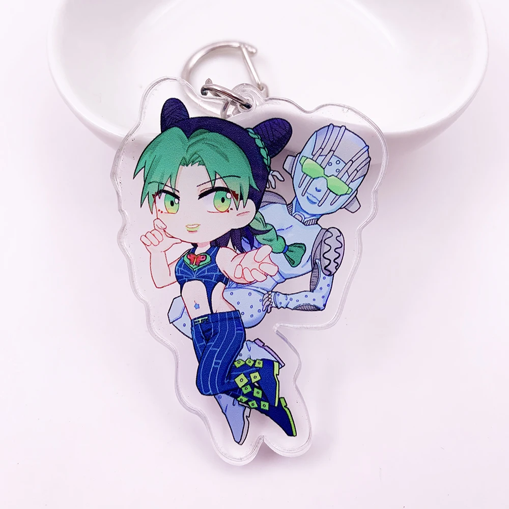 Аниме Jojos Необычные Приключения брелок Двусторонняя фигурка Kujo Jotaro Кира Yoshikage Цезарь акриловый брелок Коллекция подарок - Цвет: K0018-6