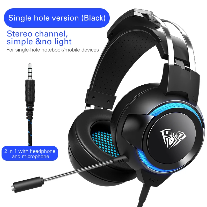 AULA G91 Gaming Headset Gamer Headphone 7.1 4D Surround Sound Stereo Hifi Earphones USB Microphone Led Light for PC Computer PS4