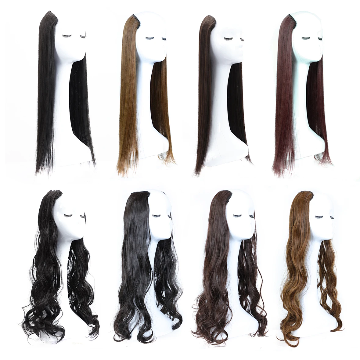 Волнистый прямой U-образный полупарик для женщин натуральные женские короткие