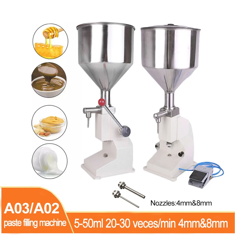 

A02/A03 Pneumatic Paste Filling Machine 5-50ml Quantitative Filling Liquid Paste Toothpaste Honey Cosmetics