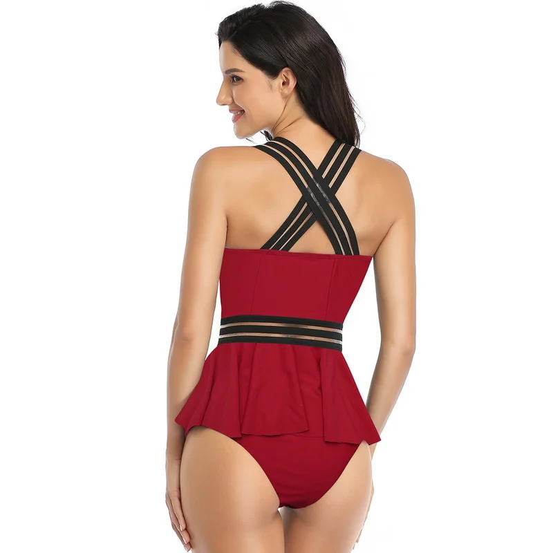 

Swimsuit Women 2020 High Waist Bikini Set Push Up Bathing Suit Women Plus Size Swimwear 2 Pieces Swim Suit Cover Belly Slim XXL