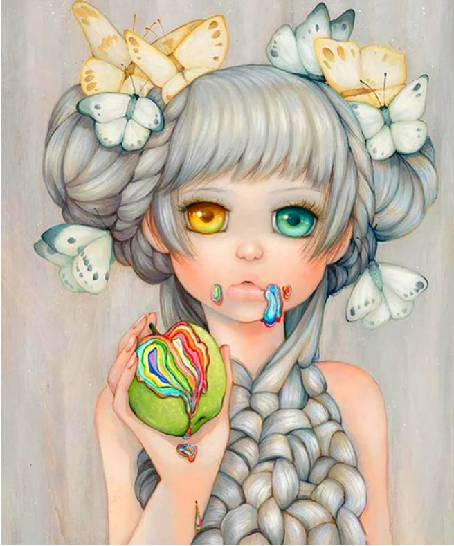 

Алмазная 5D картина «сделай сам», Набор для вышивки крестиком девочек, полная вышивка, мозаика, картина Стразы, домашний декор